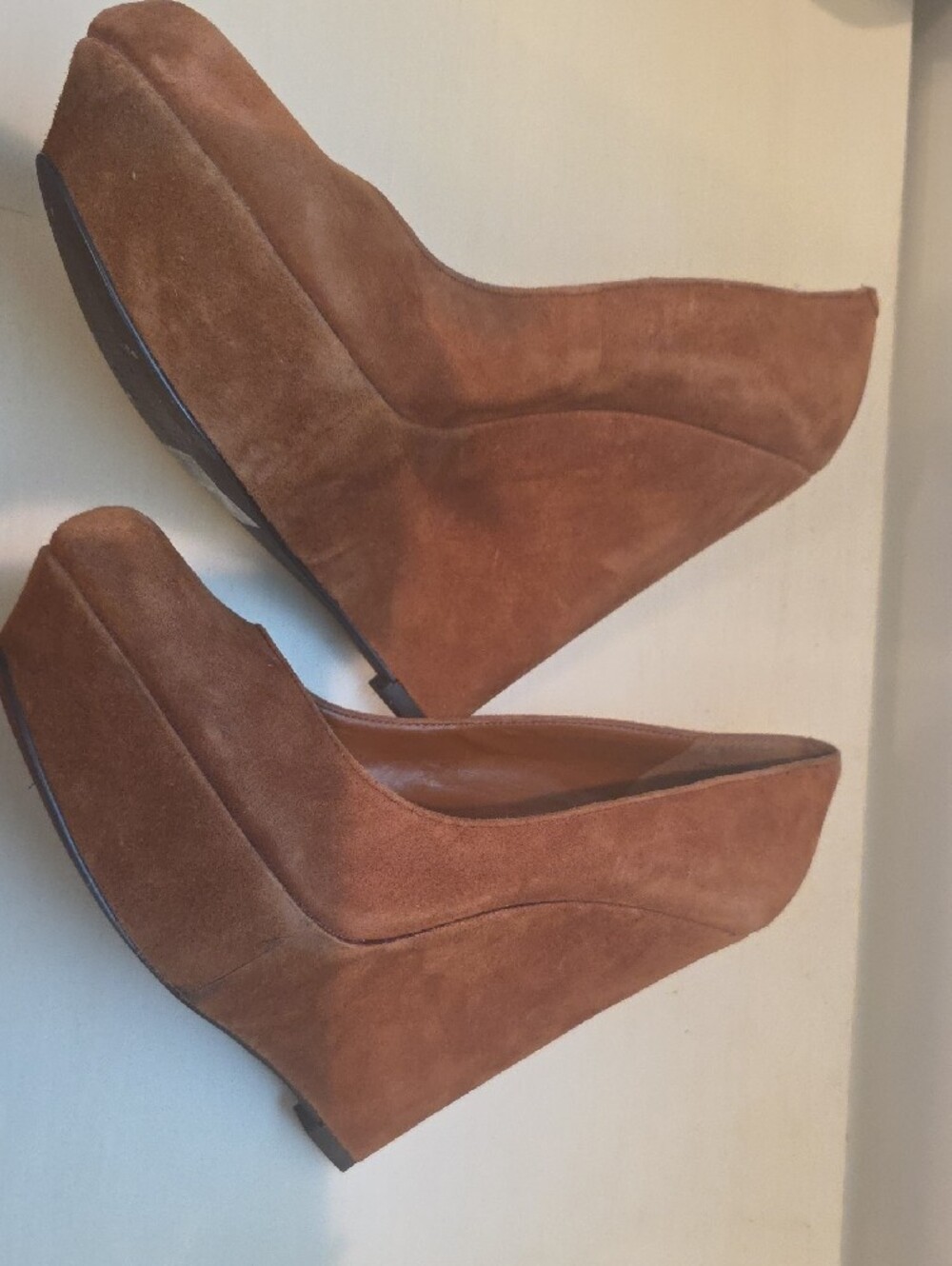 Bakers Suede Tan Platform Pumps - Picture 3 of 5